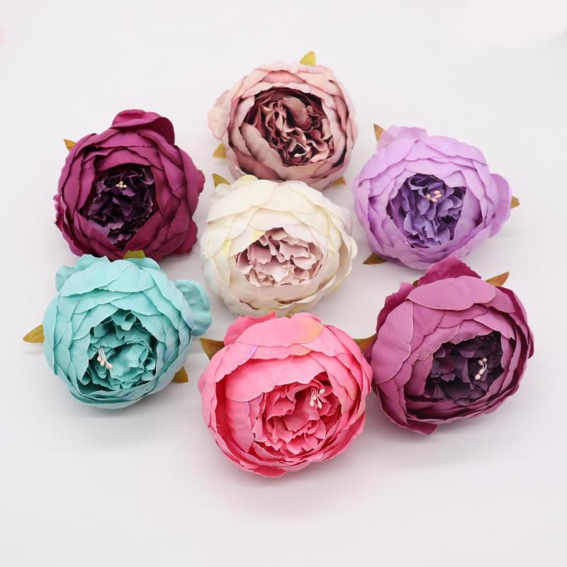 

5pcs/lot 10cm High Quality Peony Flower Head Silk Artificial Flower Wedding Decoration DIY Garland Craft Flowe1, 13