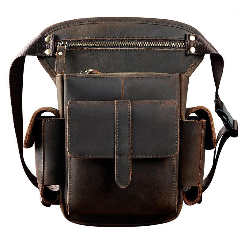 

Genuine Leather Design Multi Function Men Shoulder Messenger Bag Fashion Heavy Duty Belt Waist Pack Leg Bag Tablets Pouch 913-5d1, Gold