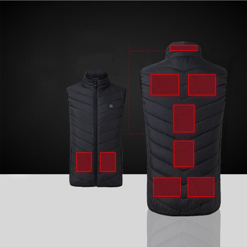

The New 9-Zone Heating Vest Jacket Men and Women Winter Thickening Warmth Smart Usb Charging Heating Vest Jacket -6XL, Blue 2 pcs heated