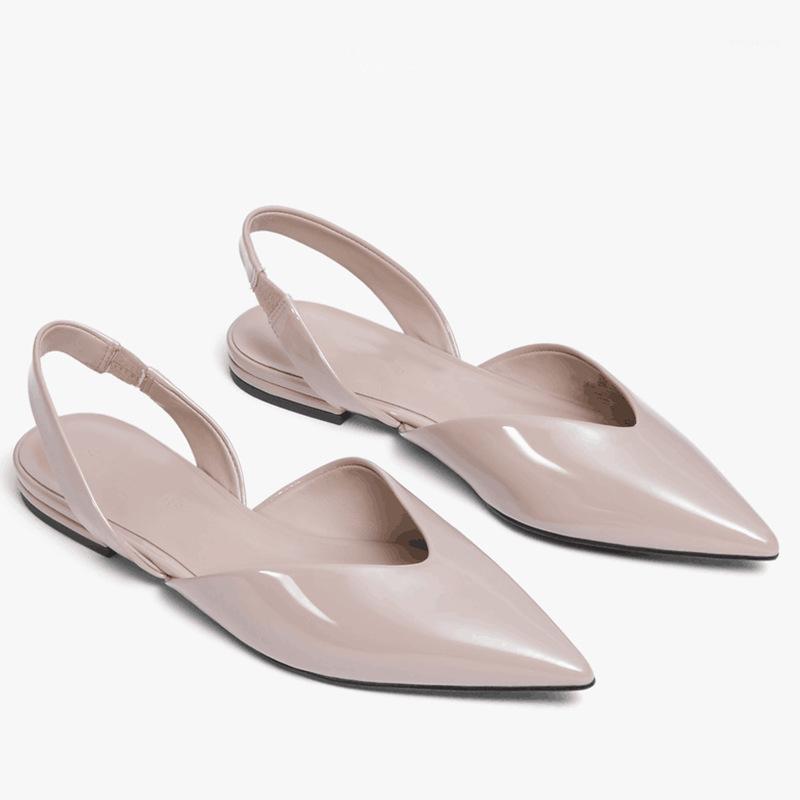 

2020 Popular Spring and Autumn Women's Sandals Women's Pointed Low Heel Shoes V Letter Mouth Single Shoes1, Flesh