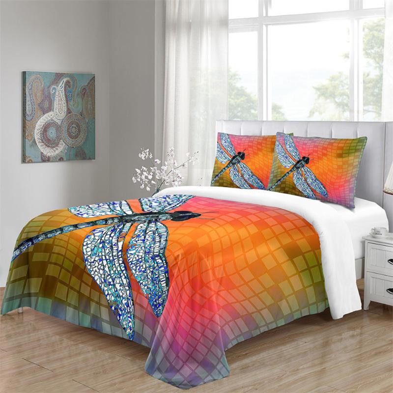 

Mandala Bedding Set Insect Print Duvet Cover Set Purple Pink Bedclothes Colorful Home Textiles Drop Ship