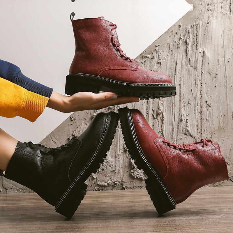 

Power Celebrity Boots Genuine Leather British Bottomed Short Boots Womenm Lady Shoes -401, Black and white with pattern