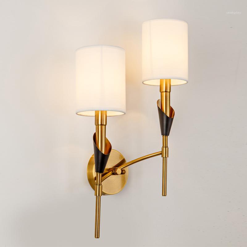 

Nordic Wall Lamp Modern Living Room Iron Lamp Bedroom Bedside Led Fabric Wall Vanity Light Led Art Lamparas1