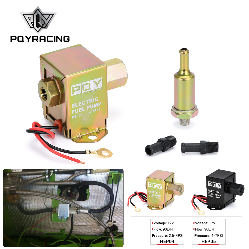 

Universal 12V Electronic Inline Fuel Pump 4-7PSI High Pressure 90LPH Gas Petrol Diesel Compatible 40104 40106 40107 P502 PQY-HEP04/05