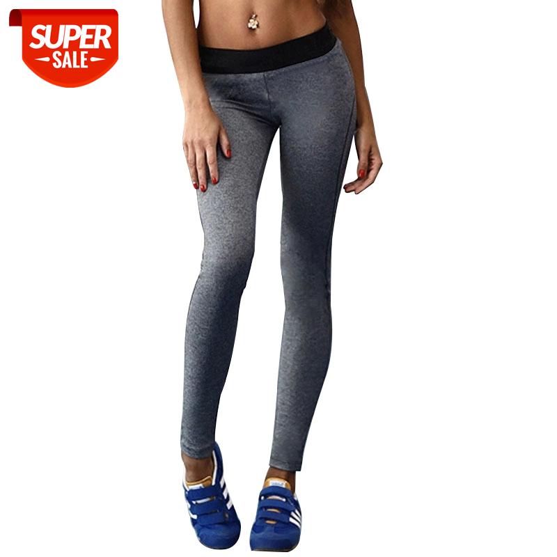 

NORMOV Fitness Women Leggings Fashion Patchwork Mid Waist Elastic Push Up Ankle Length Polyester Leggin Casual Gray Leggings #724l, Black;white