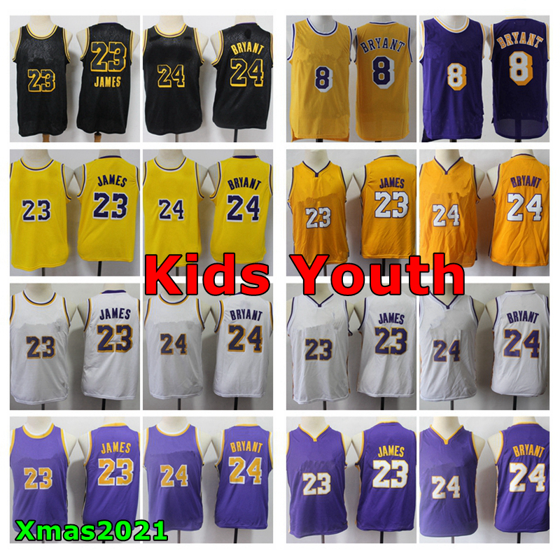 

Youth Kids Los Angele Basketball Jersey Stitched City 2021 Edition 23 Black Mamba James Youth Swingman Jersey With Real Logo And Tags, Kids with real logo