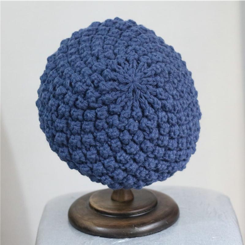 

Berets Winter Hat Women's Wool Handmade Pineapple Beret Retro Pumpkin Autumn Wild Warm Painter, Black