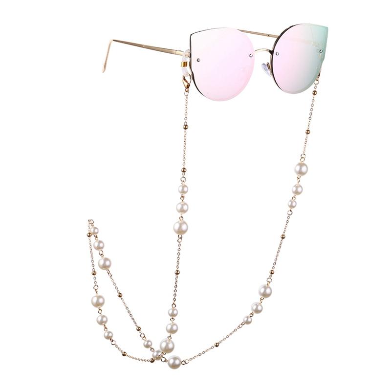 

Fashion Metal Eyeglasses Chains Elegant Pearls Sunglasses Holder Necklace Non-slip Reading Glasses Lanyard Eyewear Accessories