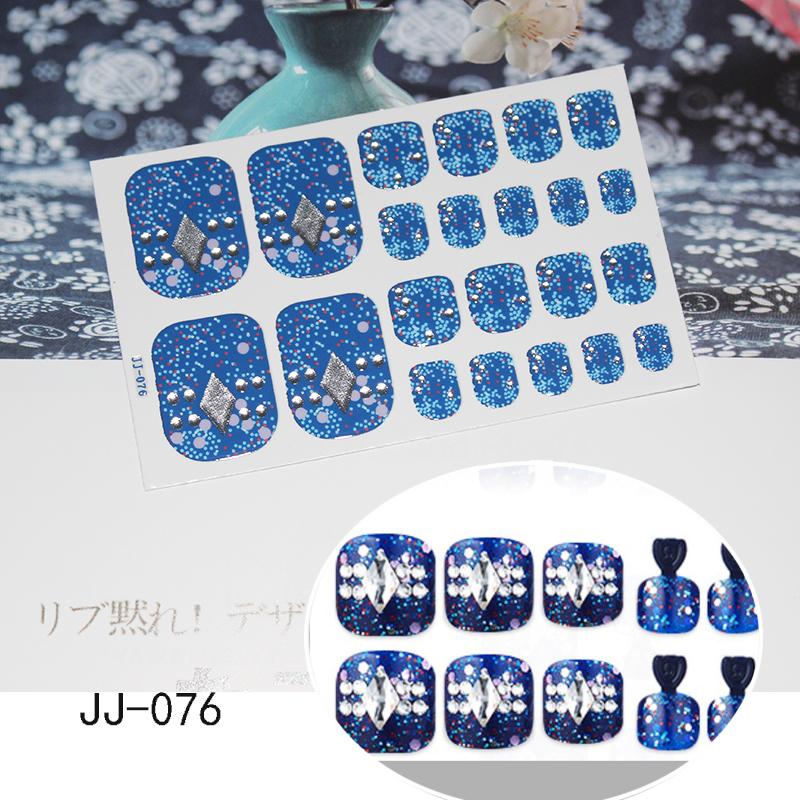 

22tips/sheet New Summer Styles Toenail Stickers Shining Sequins Feet Decorations Waterproof Full Cover Stickers DIY Toenail Tips, Jj-079
