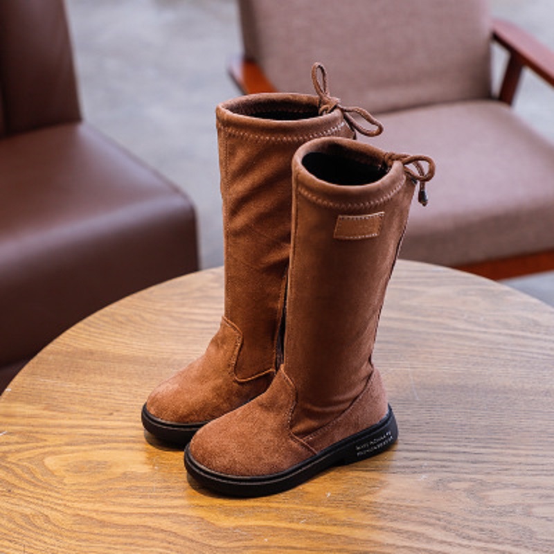 

2020 New Girls Mid Boot Children Winter Warm Princess Boots Kids Solid Color Martin Long Boots Kids Fashion Style Boot Hot Sale, Black