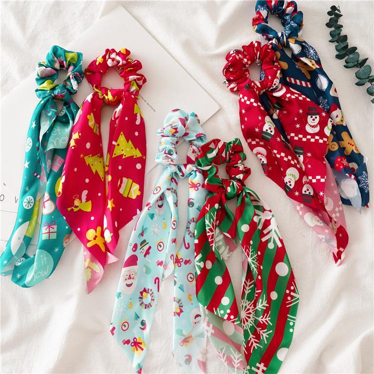 

Christmas large intestine ring ribbons fabric hair accessories ladies wild combo hair ring head jewelry wholesale1
