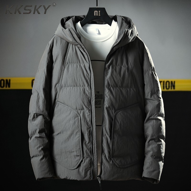 

Winter Thick Jacket Parka Men New Brand Clothing Turn Down Collar Parkas With Pocket -20 Degree Coats, Grey
