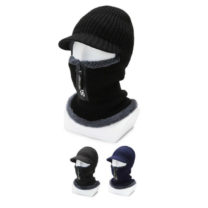 

Cycling Caps Winter Warm Knitted Hats Thermal Bicycle Cap Headwear Gorra Ciclismo Windproof Running Skiing Bike Caps, Black