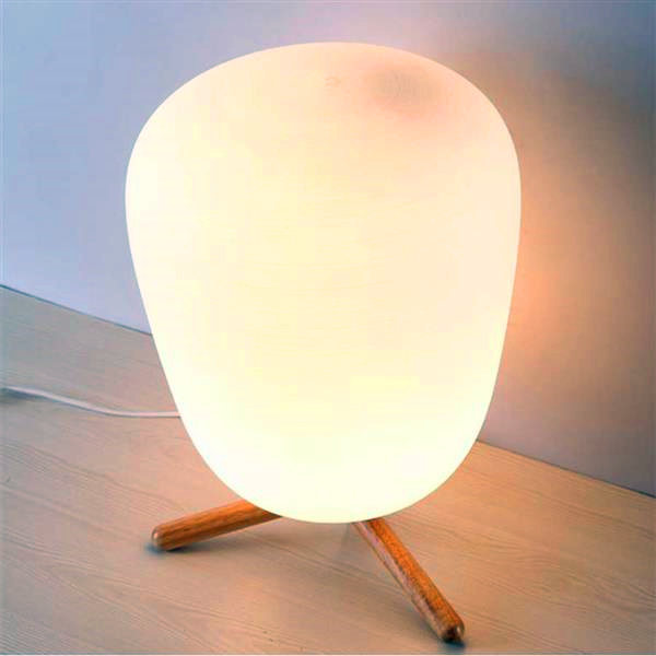 

E27 Ultra Modern Mini Fashion Frosted Glass Lampshade and Wooden Bracket Texture Study Table Lamp with Light Source US Plug