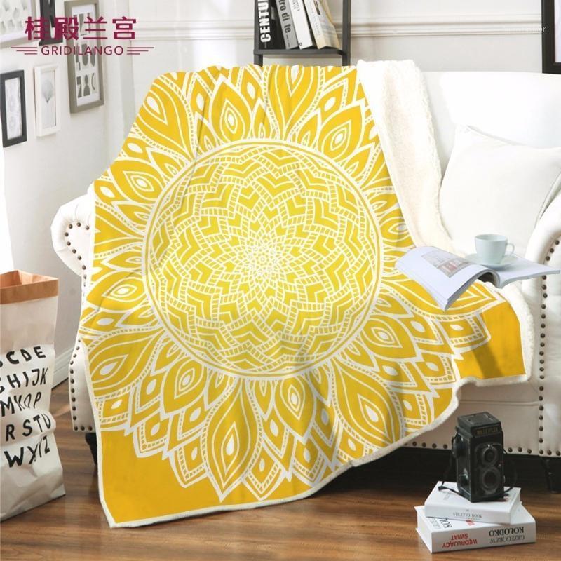 

GRIDILANGO Mandala Velvet Plush Throw Blanket Boho Printed for Kids Adults Sherpa Blanket for Couch TV Thin Quilt Dropshipping1