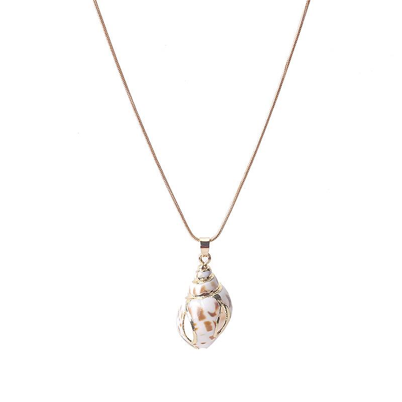 

Europe and America Fashion Tide Street Shooting Marine Wind Shell Phnom Penh Conch Pendant Necklace Neck Chain for Women Jewelry