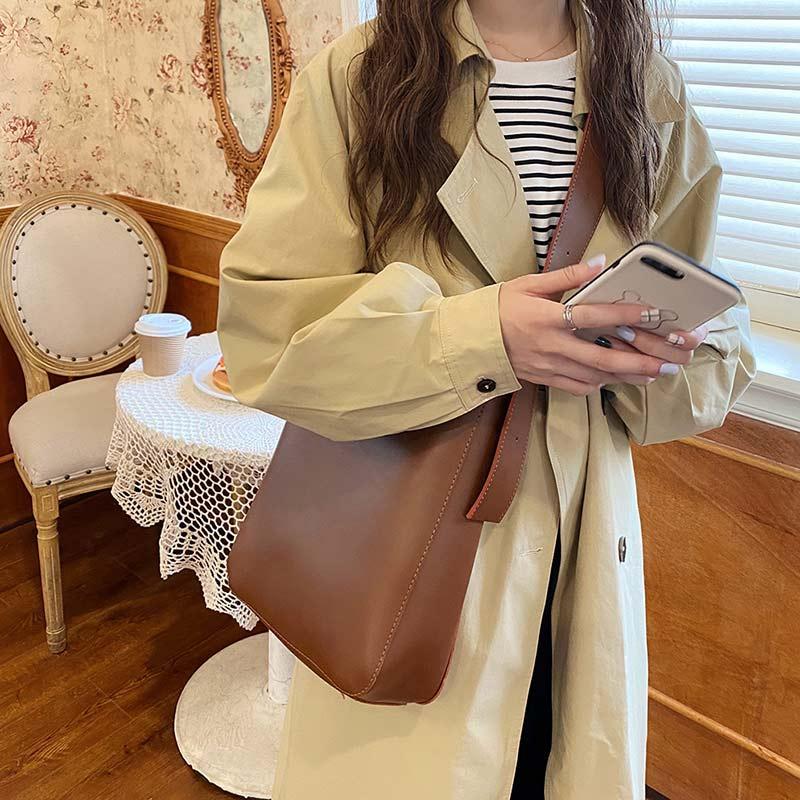 

Pu Leather Women's Handbags Large Capacity Designer Casual Ladies Tote Female Bucket New Women Shoulder Bag designer bag, 02