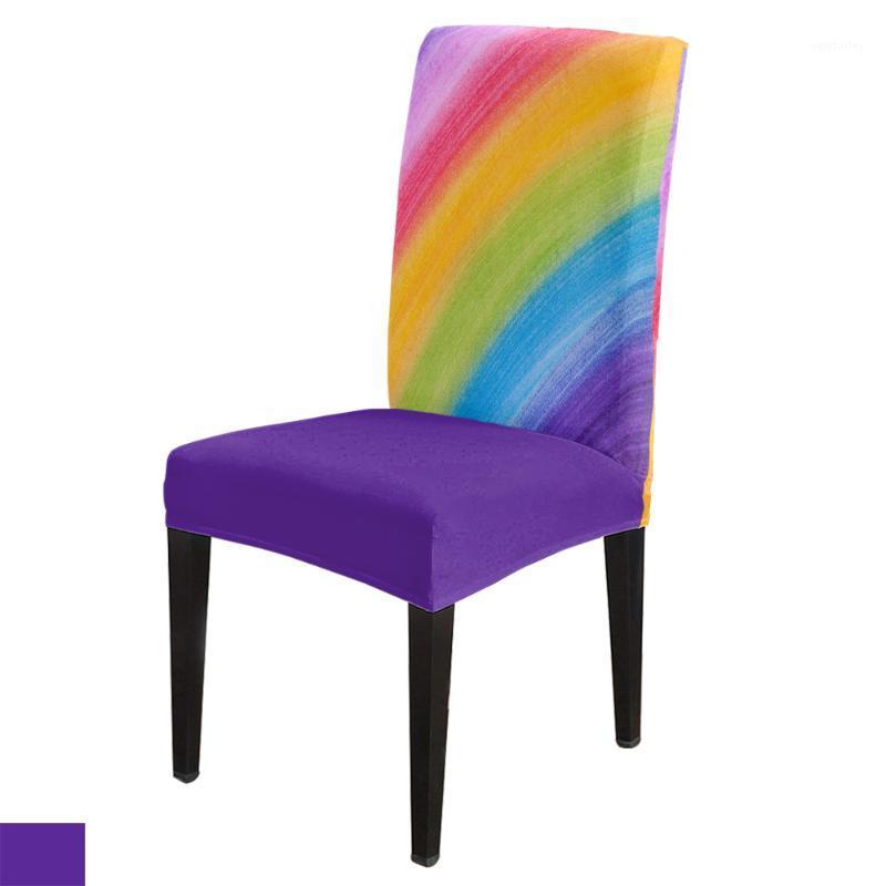 

Rainbow Paint Color Office Chair Cover Spandex Chair Cover Elastic Printing Home Hotel Wedding Dining Covers1