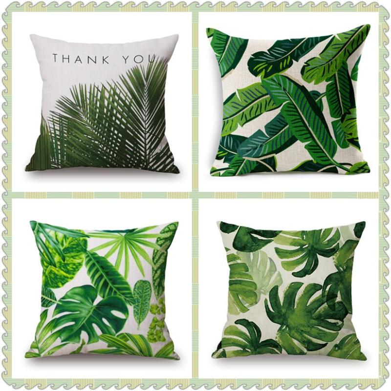 

Maiyubo Tropical Plant Throw Pillow Cover Tropic Tree Flower Cushion Cover African Green Leaf Decorative Cheap Pillow Case PC590