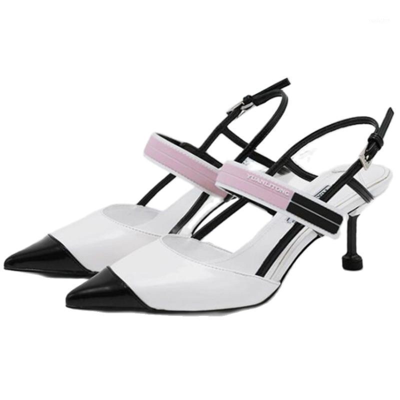 

2021Casual Ladies Sandals Summer New Pointy Stiletto Sandals Female Fashion Mixed Colors Women Shoes Sandalias De Mujer zy6871, Black
