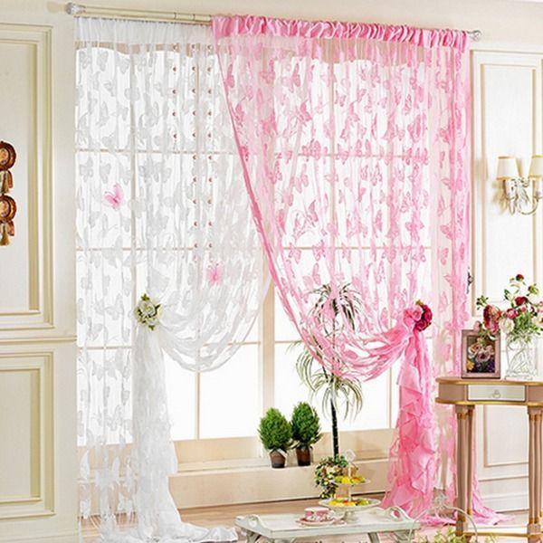 

11 Colors Super Butterfly Decorative String Door Curtain Window Room Line Curtain Divider, Purple