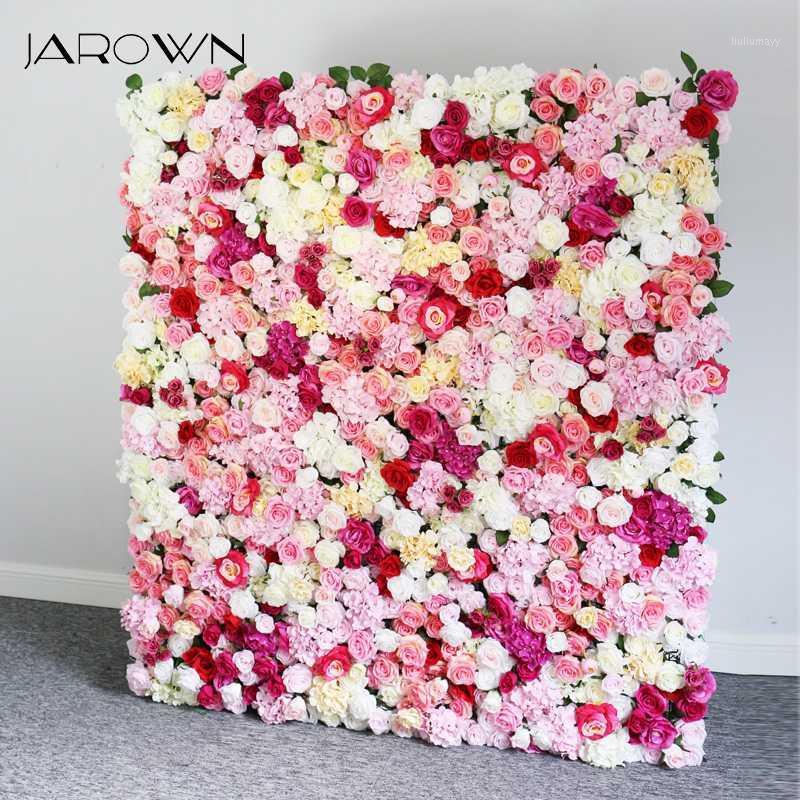 

JAROWN 60X40cm Artificial Silk Rose Flower Wall Wedding Background Decoration Hydrangea Flower Row Home Party Decorative1