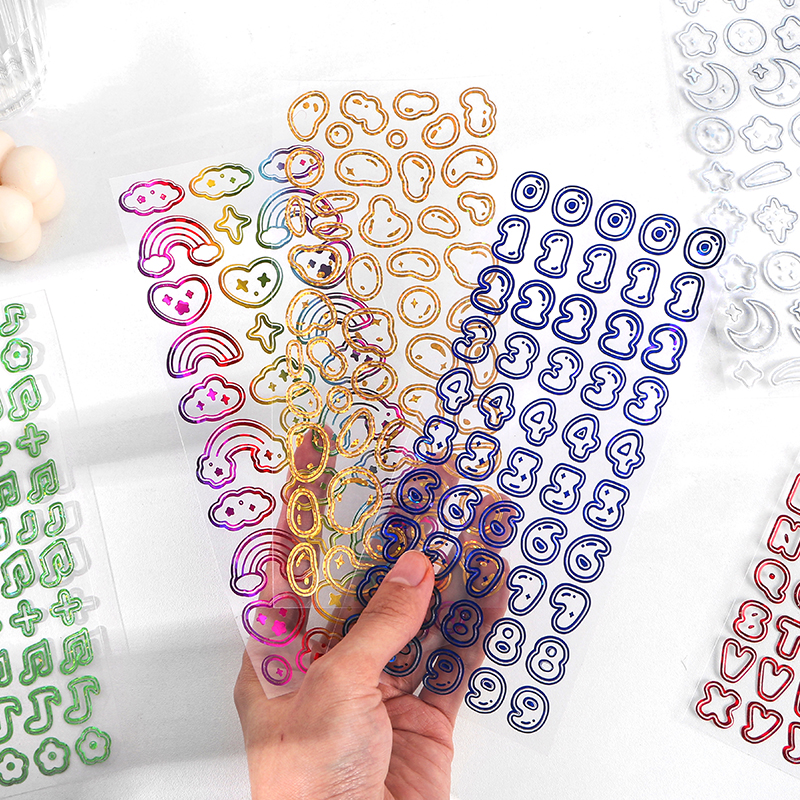 

2021 NEW Hot stamping Stickers Kawaii Decorative Stationery Notebook Scrapbooking Phone stickers Diary bullet journal supplies