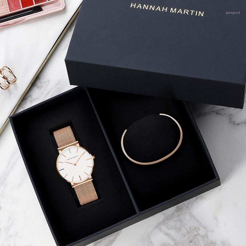 

Wristwatches Watch Women Set With Box Bracelet Japan Movement Relogio Feminino Fashion Gift For Ladies Wrist Quartz1, Silver black set