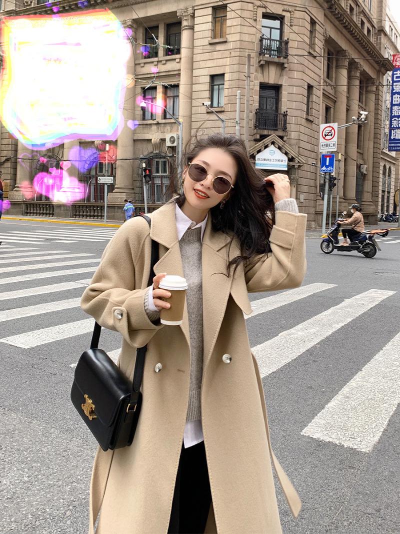 

Pumpkin notting hill valley, tsuen wan, long wool coat ~ cloth coat whom double camel MN0001 qiu dong, See chart