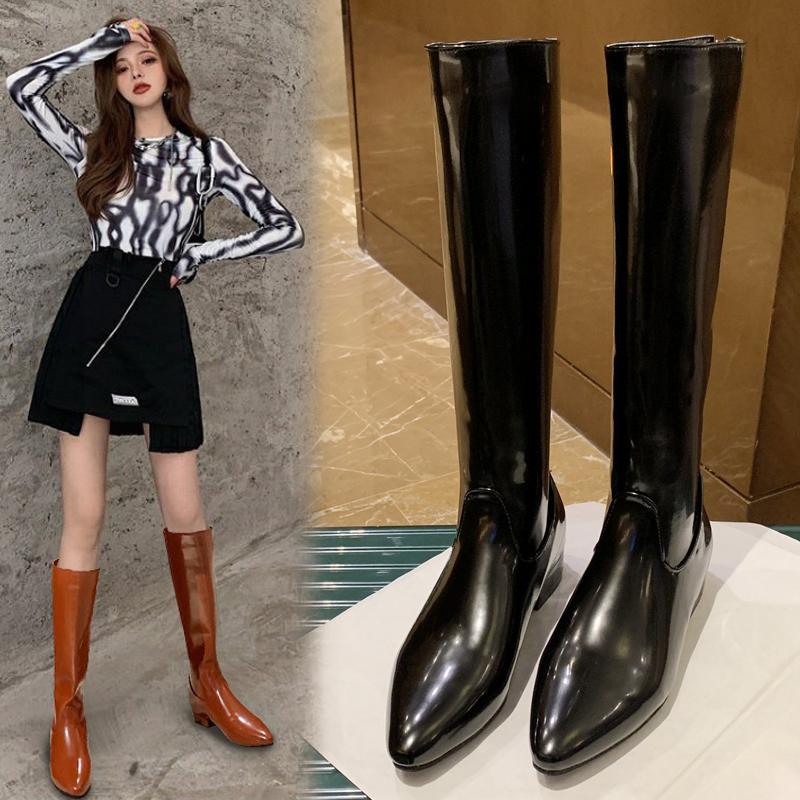 

Women's Mid Calf Boots Female Shoes Sexy Thigh High Heels High Sexy Round Toe Boots-Women Winter Footwear Ladies
