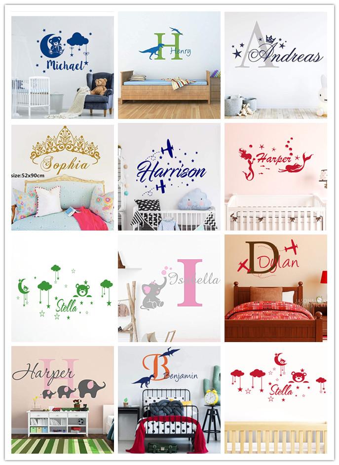 

Stickers Gepersonaliseerde Mode Cartoons Custom Naam Muurstickers Aangepast Voor Jongens En Meisjes Kamer Decor