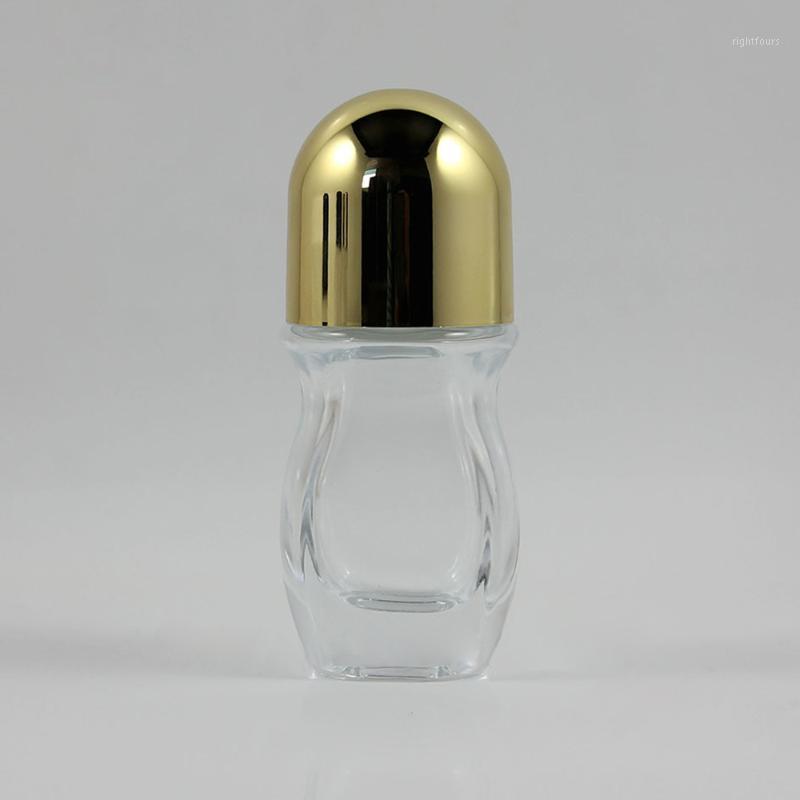 

100pcs/lot Glass 30ml Empty Roll on Bottle Clear with Black/Gold Cap1
