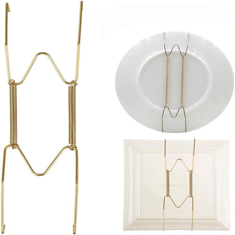

10pcs/pack Leaf Spring Hanger Ceramic Dish Kitchen Supplies Iron Wall Hanging Accessories Decorative Panel Hook