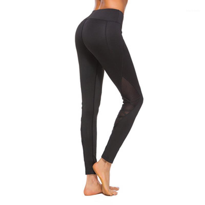 

Hot Sale Gym Tights Women Splicing Exercise To Lift Buttocks High Waist Tight Yoga Pants Trousers roupa de desporto feminina1, Black