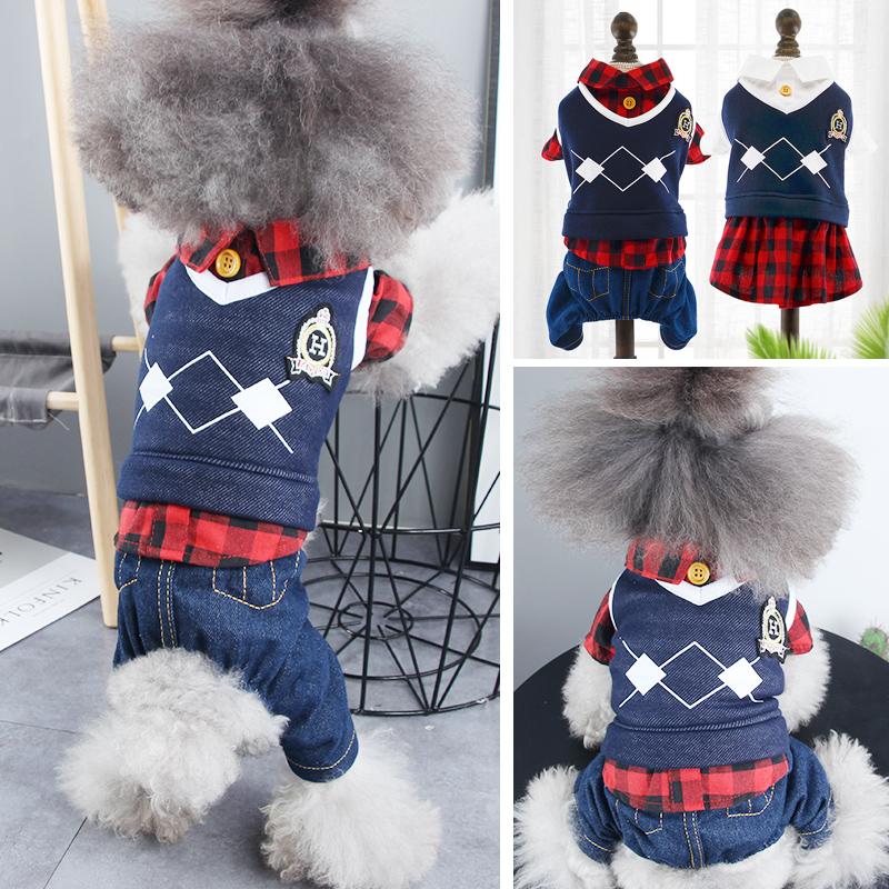 

On Sale Clearance Pet Winter Aumtumn Overalls For Chihuahua Yorkshire Small Puppies Animal Dog Jumpsuit Cheap Price Accessories, Red