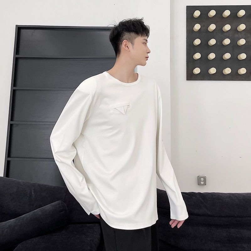 

New Men's Long Sleeve T-shirt 2021 Casual Oversize t Shirts O-neck Fashion Couple Tees Male Clothing P3ts, White