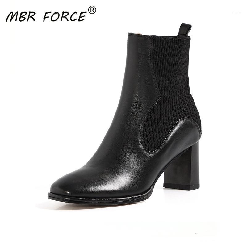 

MBR FORCE Stretch fabric boots New Fashion round toe zipper high heels Boot All-match Simple versatile Casual Women Ladies black1, Beige