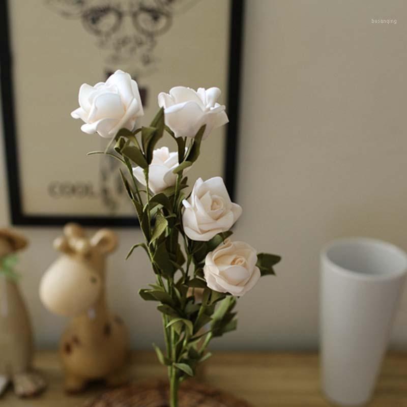 

46cm PE Foam Rose Flowers Long Stem Fake French Roses Party Scrapbooking DIY Bride Bouquet Artificial Flowers Wedding Decoration1, Blue