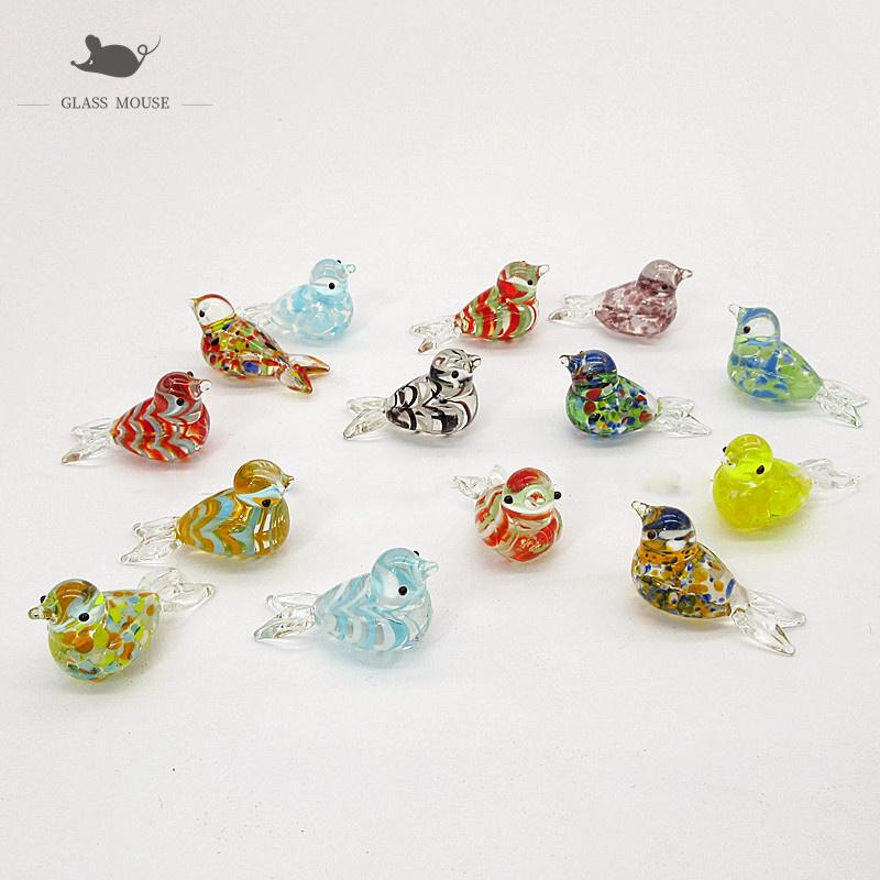 

Miniature murano glass bird decorative Figurine Japan Style Home garden decor accessories lovely handmade glass Animal statue