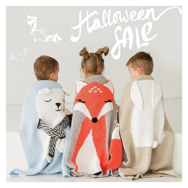 

Cute Animal Ear Sleeping Swaddling Blankets Baby Bed Cover Soft Bath Towel Kids Beach Mat Toddler Boys Girls Knitted Blanket