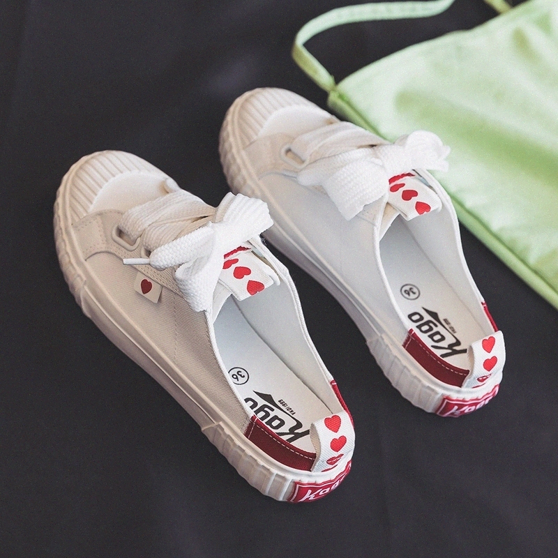 

Women Shoes Summer Canvas Slippers Fashion Women Sneakers Cute Heart Casual Breathable Flats Korea Style Sneakers Female Shoes #Jq9s