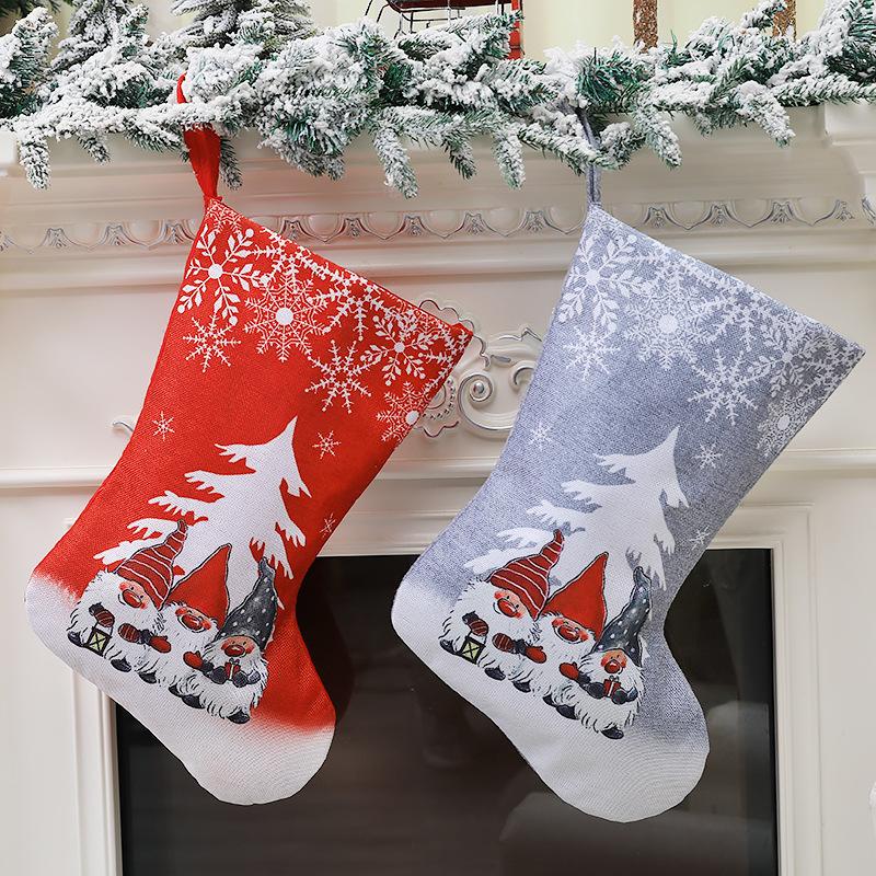 

Christmas Decorations Printing Forest Man Christmas Socks Gift Bag Creative Cartoon Socks