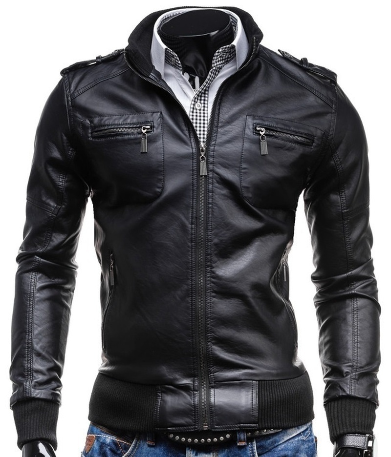 

Zogaa plutonium jacket motorcycle fake male clothing casual size-xxl business solid men' leather jackets M8ZQ, Dark brown.