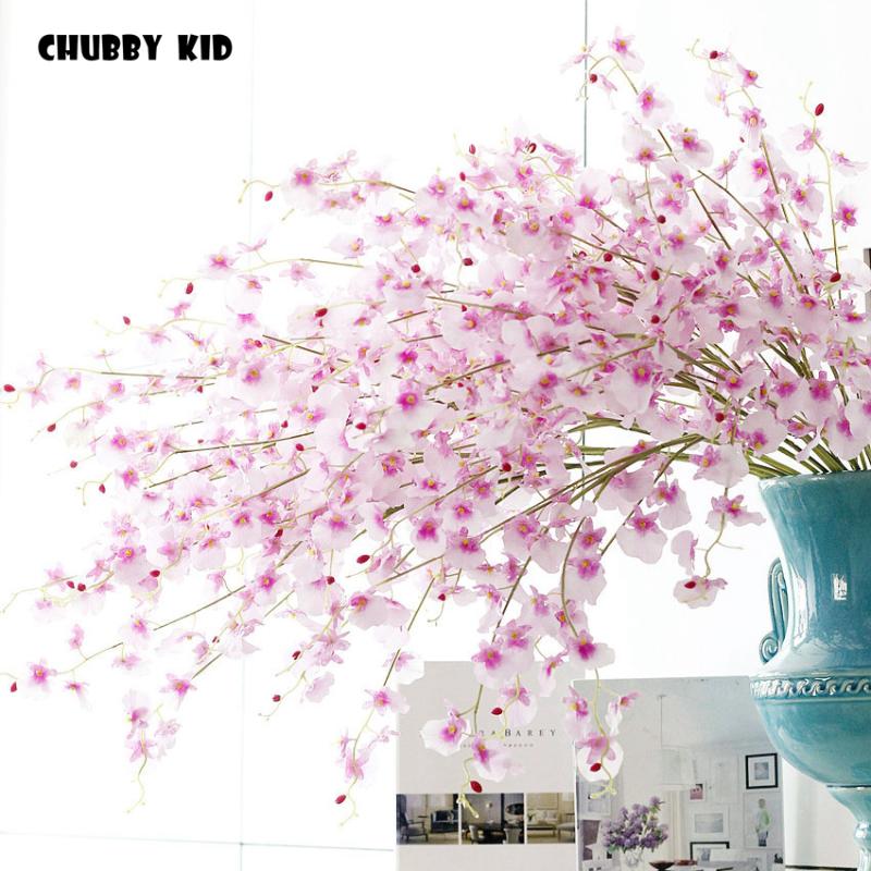 

Real touch 88cm long Latex Oncidium hybridas fake 5 forks artificial Dancing lady orchid flowers wholesale Dancing-Doll Orchids, Pink