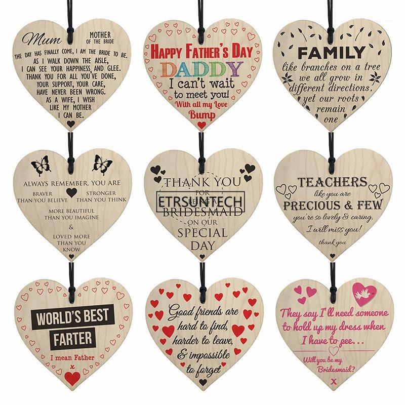 

10Set Wooden LOVE Chip Hanging Gift Pendant Heart Shape Letter Friendship Wine Bottle Decor Pendant Tags1