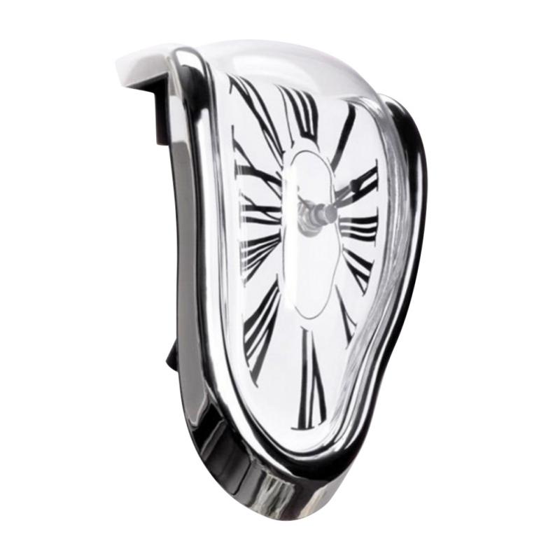 

ZL Melting Clock Watch Melting Time Flow Desktop Twisted Clock-Gold (without Battery)