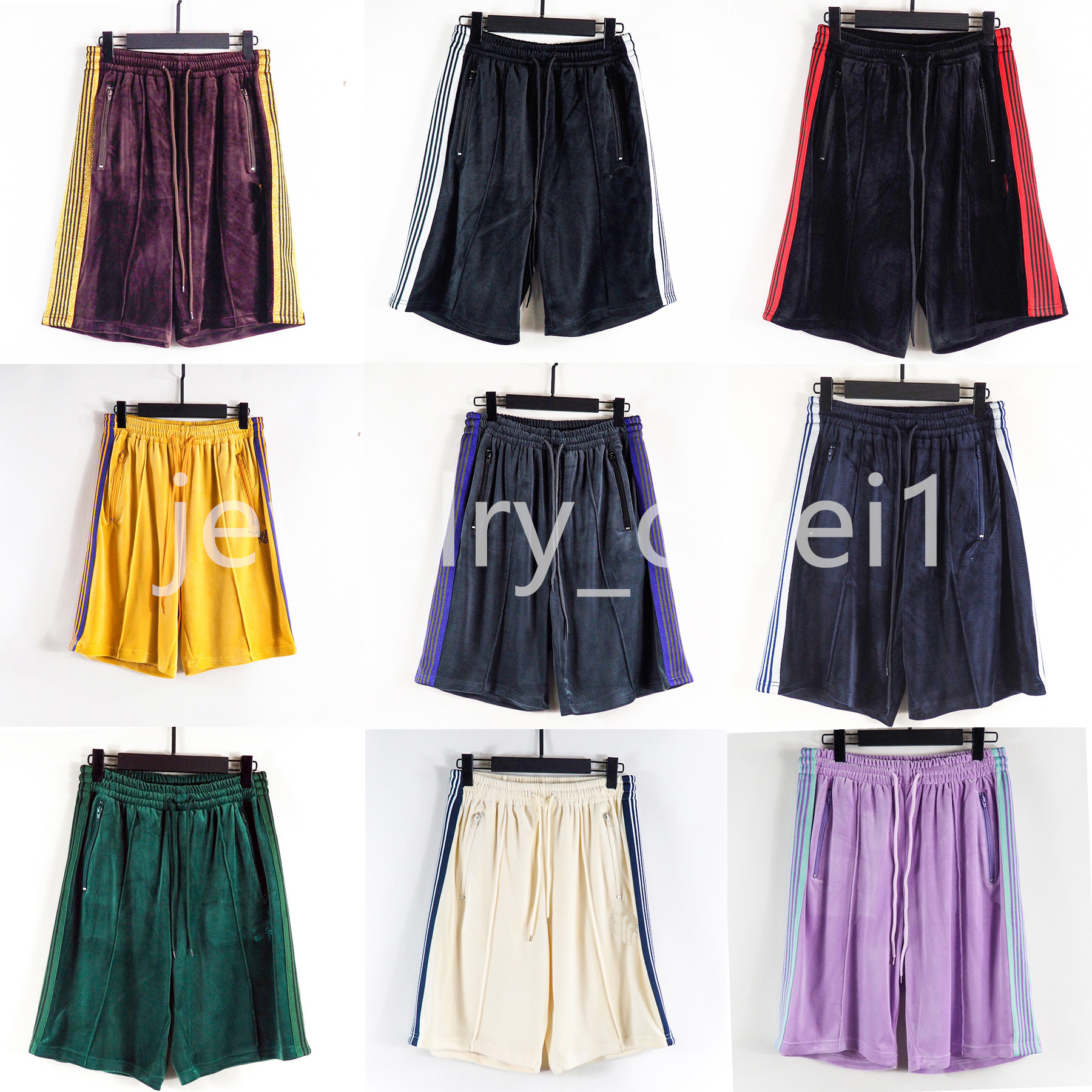 mens shorts classic Butterfly embroidery velvet fabric hip hop elastic womens loose shorts summer casual pants