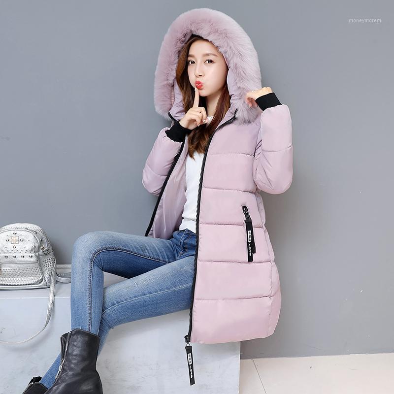 

2019 New Winter Large Collar Women Parkas Cotton Coat Long Paragraph Thick Cotton Coat Women Slim Female Outerwear Lady Jacket1, Black