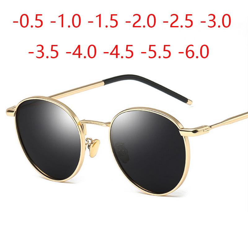 

Metal Round Sunglasses Women Polarized Polycarbonate Lens Driving Nearsighted Sunglasses Prescription 0 -0.5 -0.75 -1.0 To -5.0