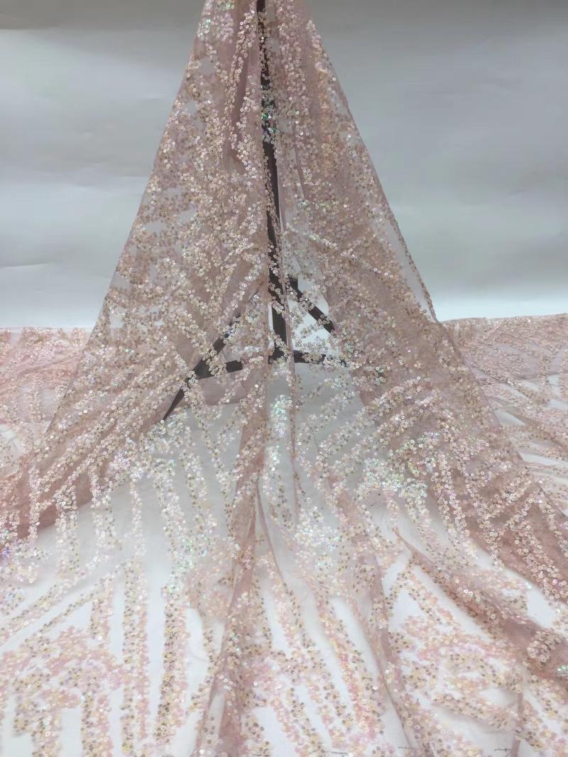 

African lace fabric 2020 high quality lace Nigerian French tulle fabric and sequins for wedding dress XX3718